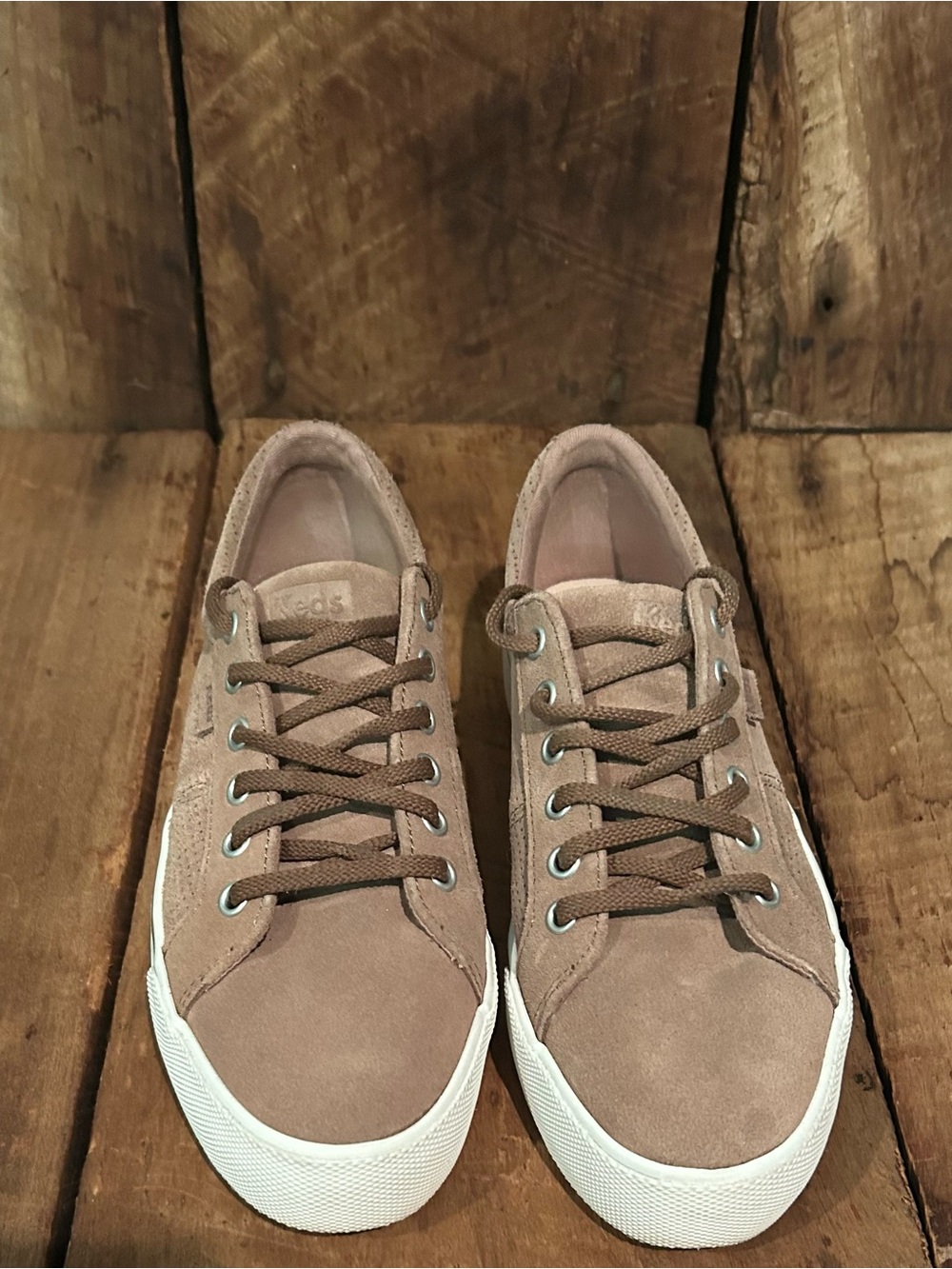 Keds Jump Kick Suede Low-Top Sneakers - Taupe Women’s Size 8.5
